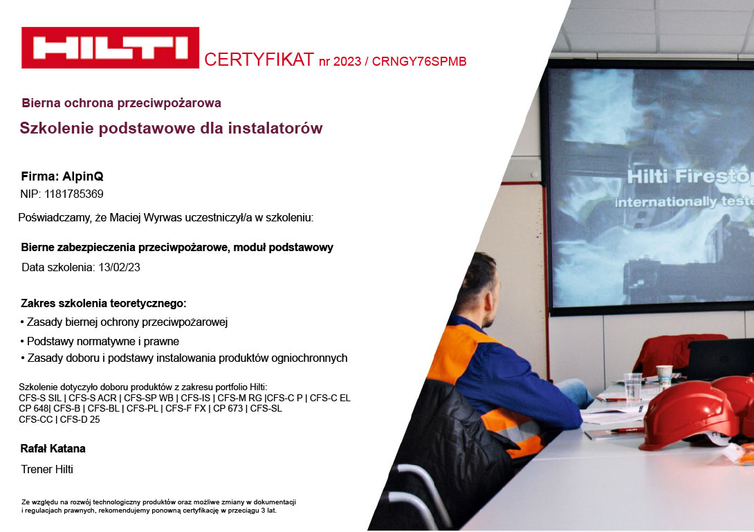 Bierna ochrona przeciwpożarowa - nowy obszar w portfolio usług i nasze nowe umiejętności