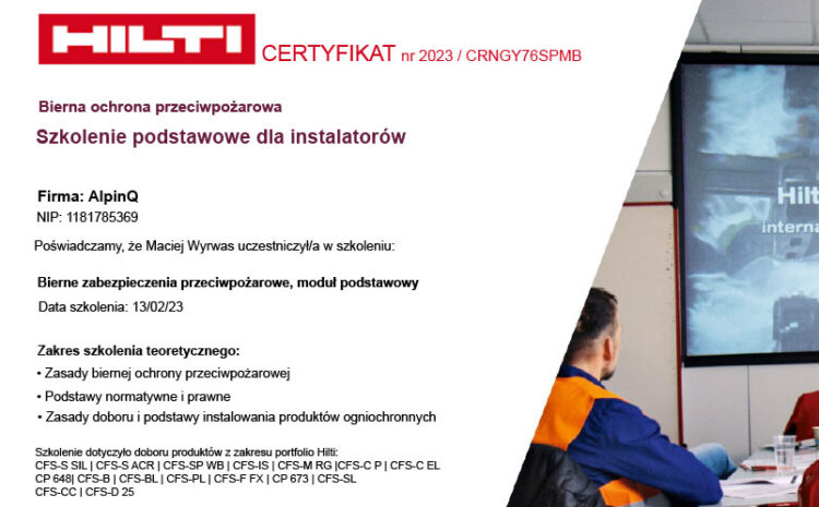  Bierna ochrona przeciwpożarowa – nowy obszar w&nbsp;portfolio usług i&nbsp;nasze nowe umiejętności!